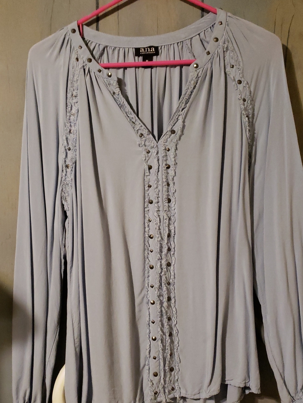 ANA BEAUTIFUL 100% RAYON SHIRT SIZE MEDIUM PALE BLUE